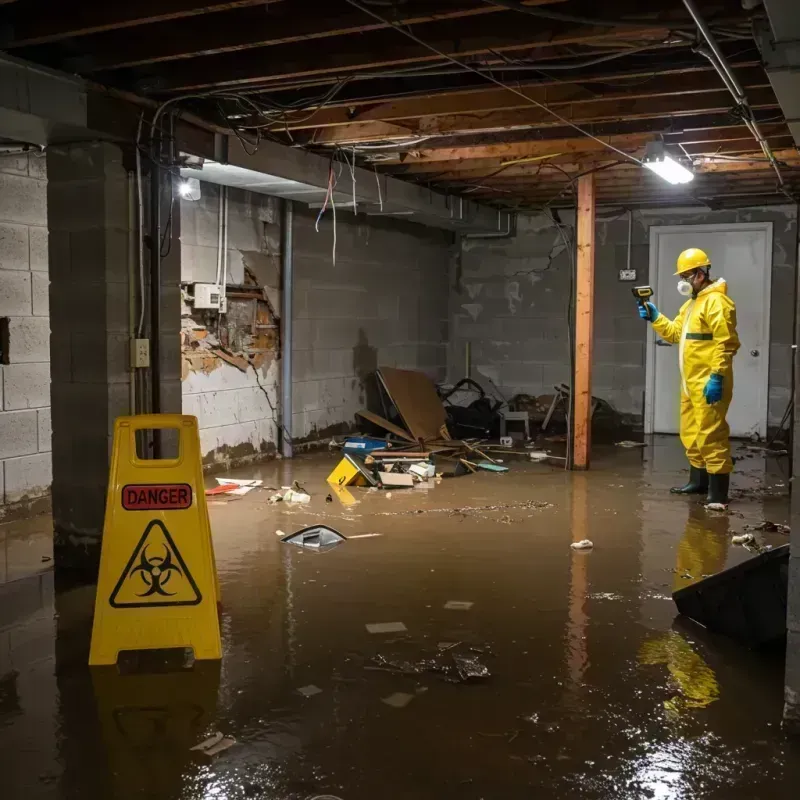 Flooded Basement Electrical Hazard in Fairbury, IL Property