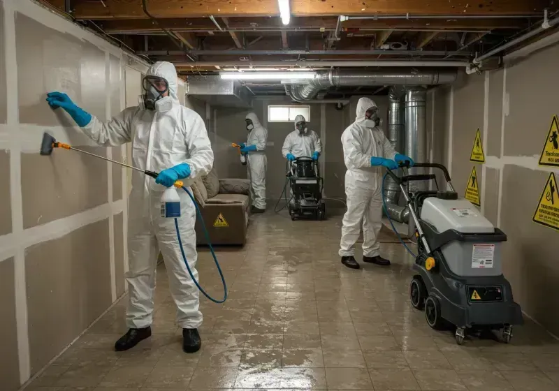 Basement Moisture Removal and Structural Drying process in Fairbury, IL